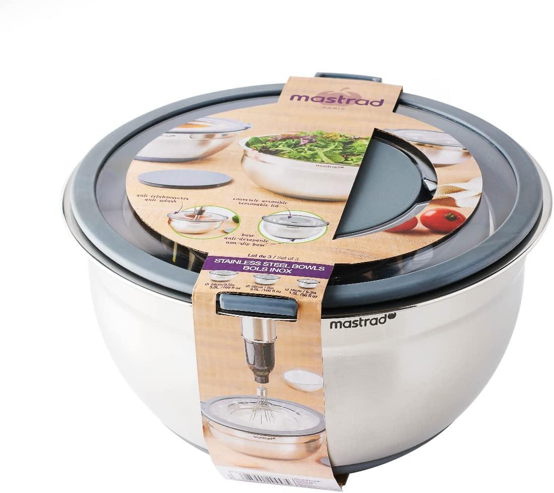 mastrad Rührschüssel mit Spritzschutzdeckel 24cm  