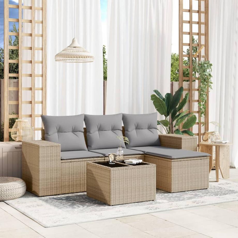 VidaXL Ensemble de canapés de jardin rotin synthétique  