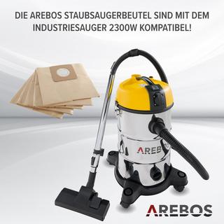 Arebos 5x Staubsaugerbeutel Geeignet für Industriestaubsauger 2300W  