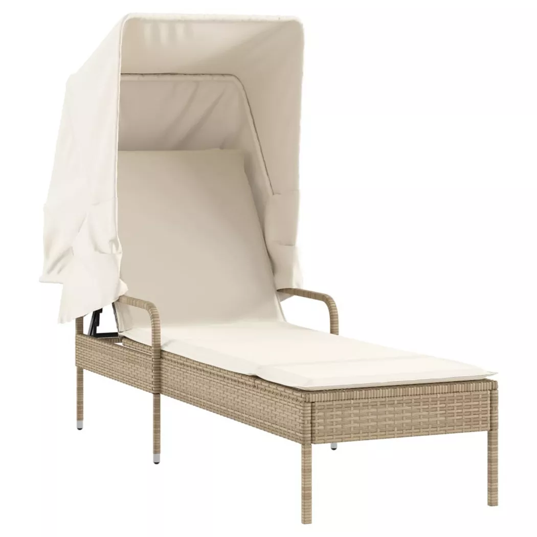 VidaXL - Sonnenliege poly-rattan, One Size, Beige