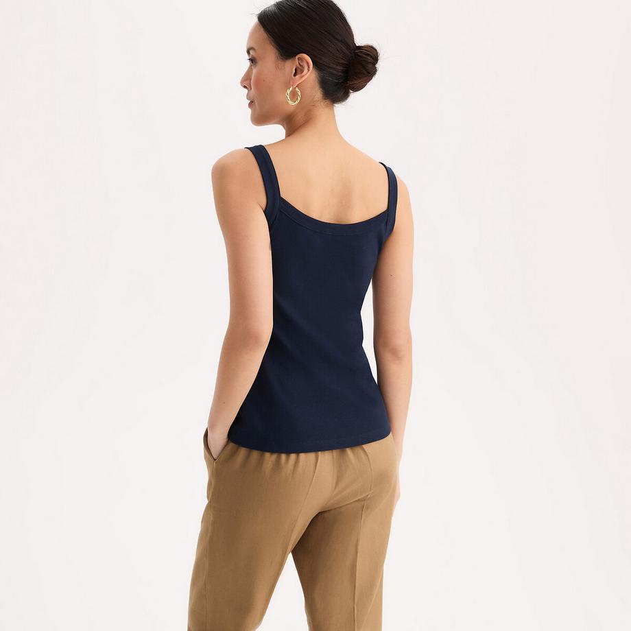 La Redoute Collections Top a costine senza maniche scollo rotondo  