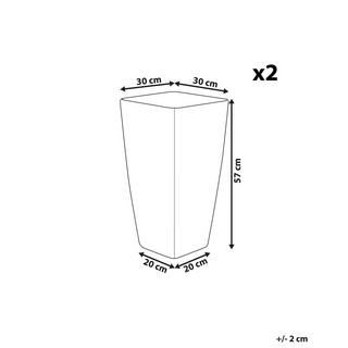 Beliani Set mit 2 Blumentöpfen aus Steingemisch Modern MODI  