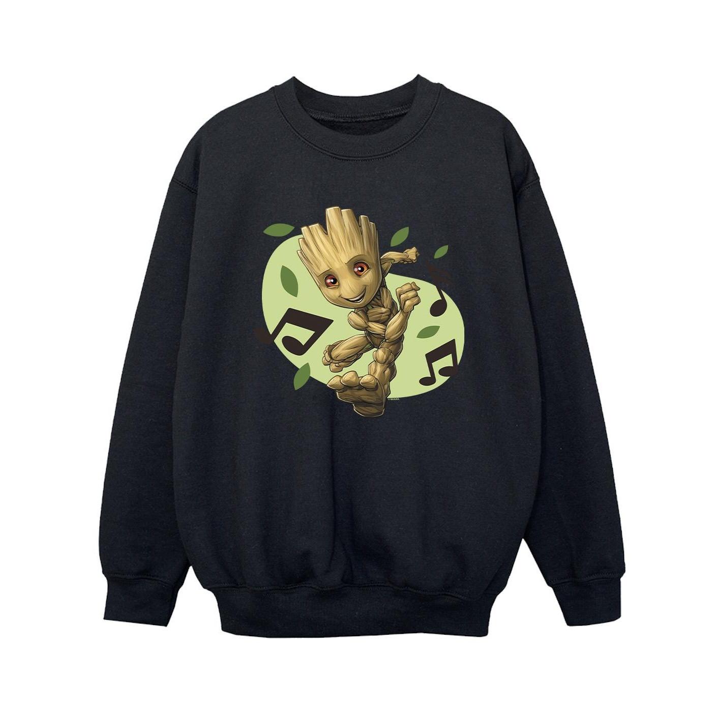 Image of Guardians Of The Galaxy Groot Musical Notes Sweatshirt Jungen Schwarz 104