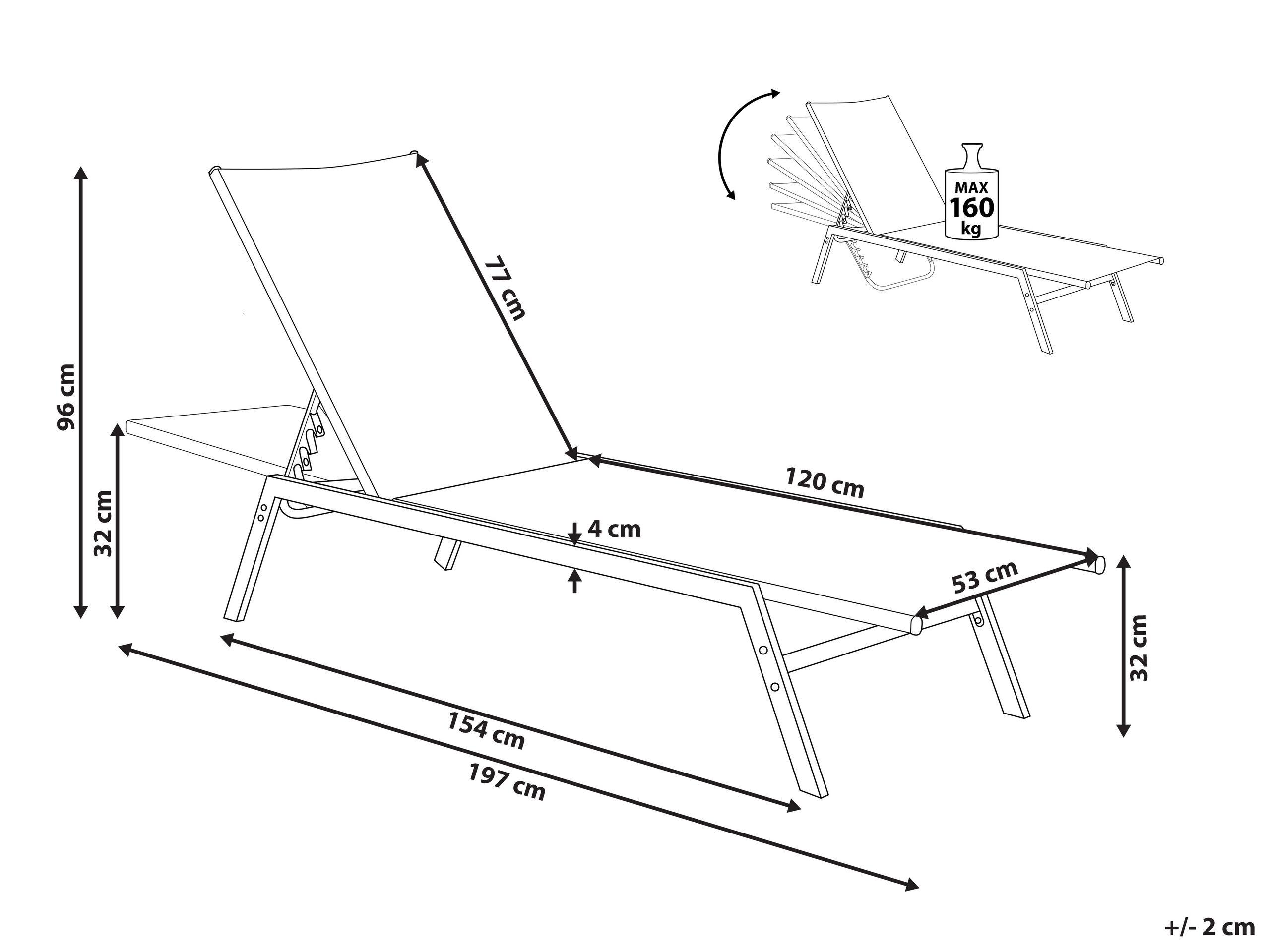Beliani Lettino Prendisole en Acciaio Moderno NOLI  