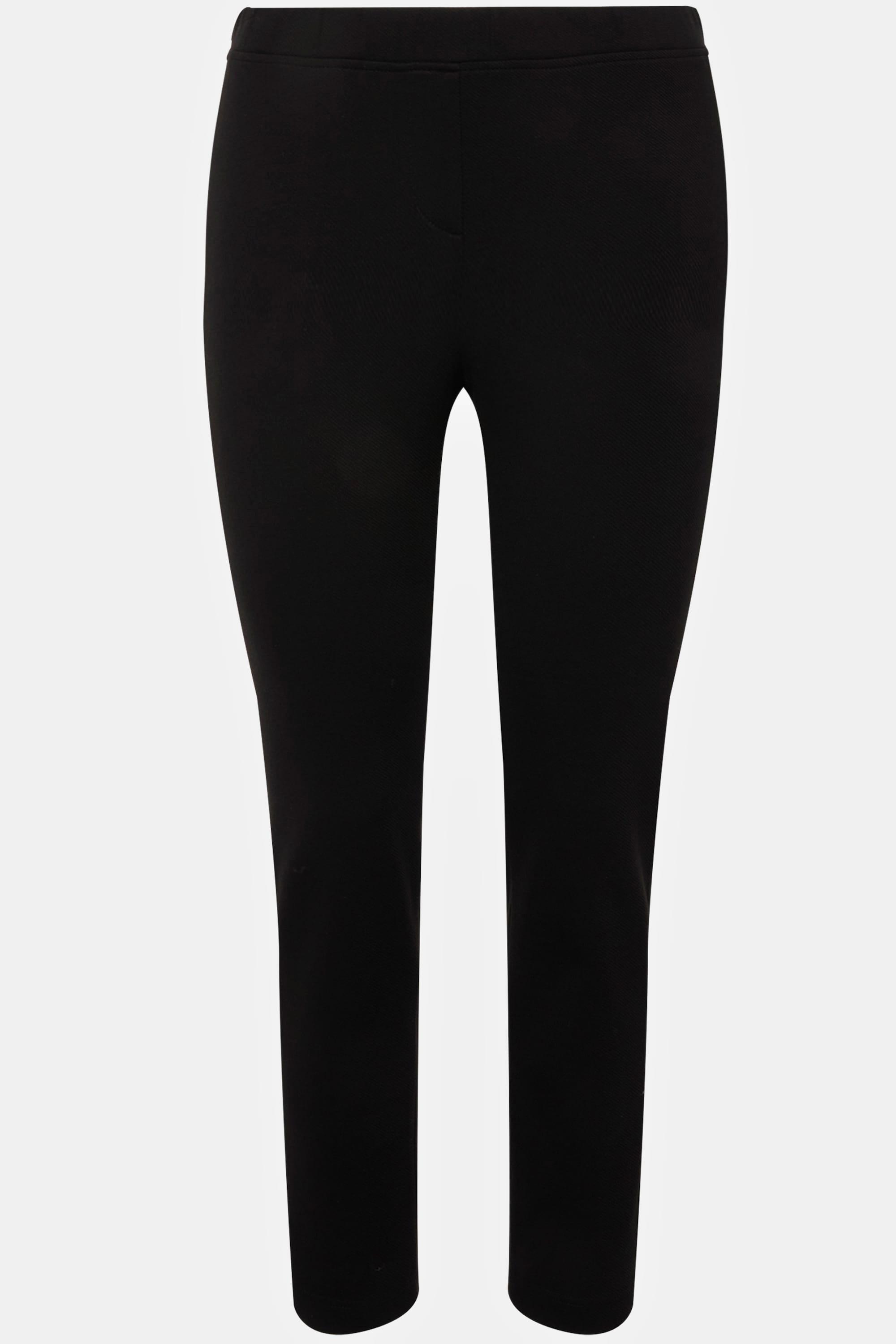 Ulla Popken  Pantalon en jersey texturé, taille élastique 