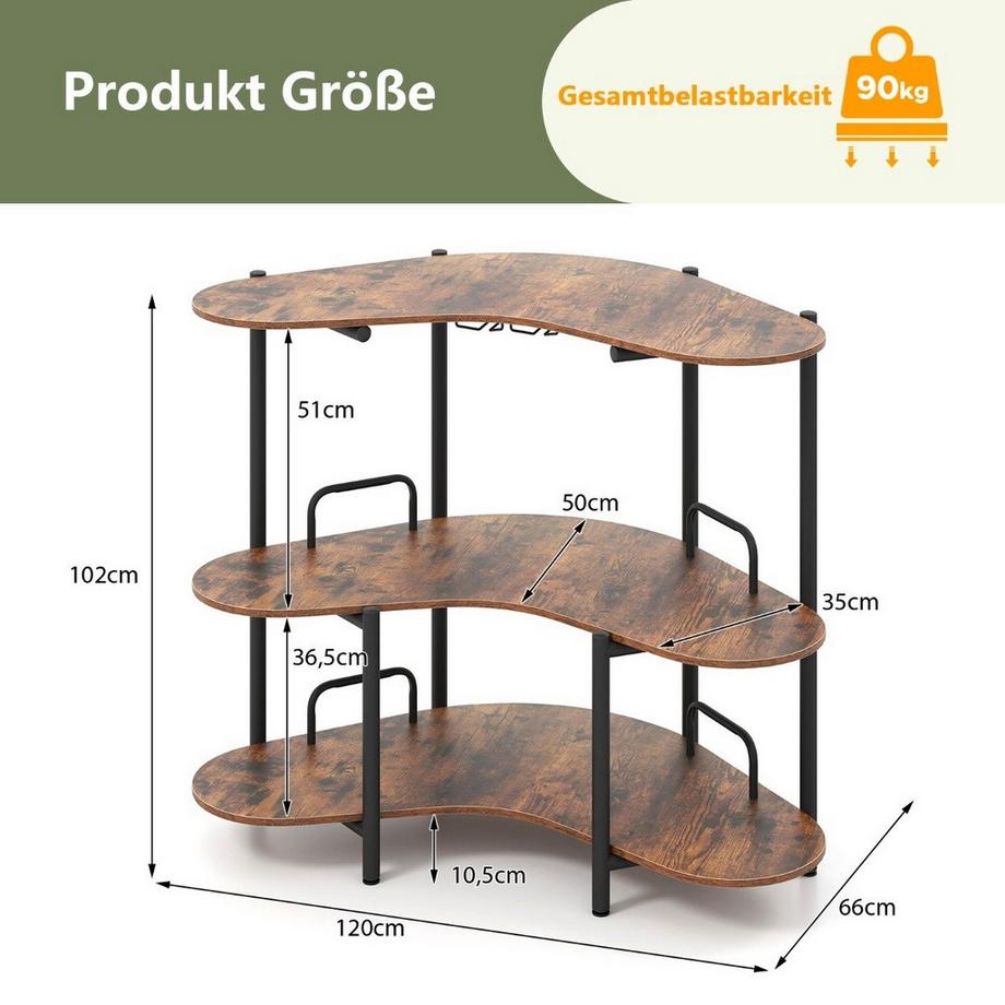 Northix Stehtisch mit Glashaltern  