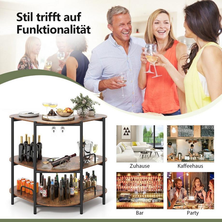 Northix Stehtisch mit Glashaltern  