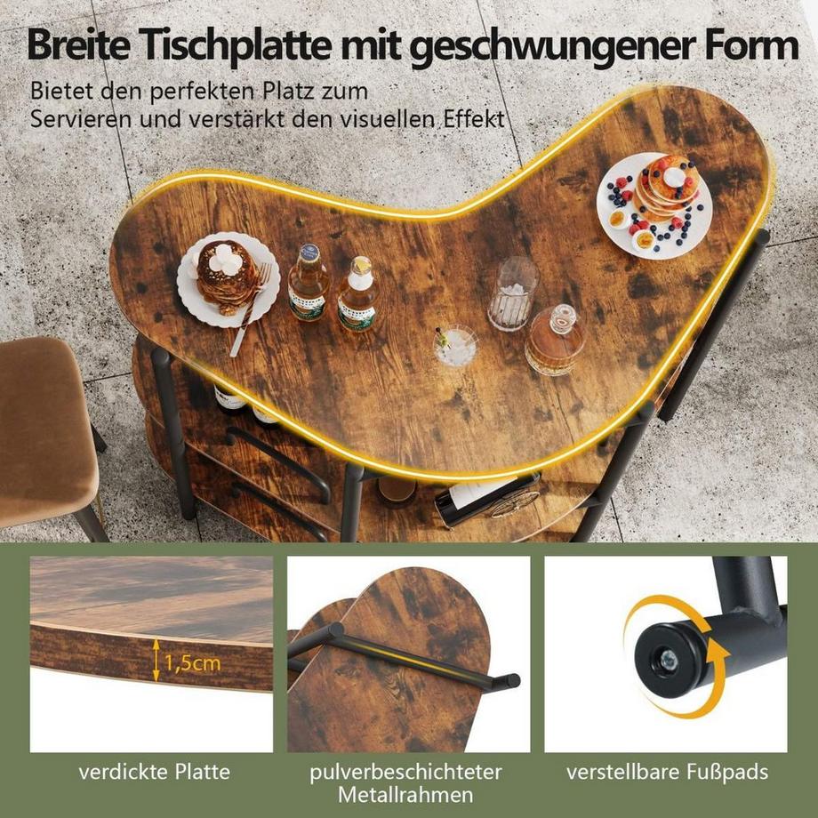 Northix Stehtisch mit Glashaltern  