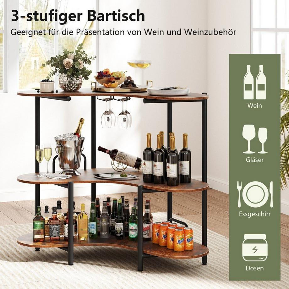 Northix Stehtisch mit Glashaltern  