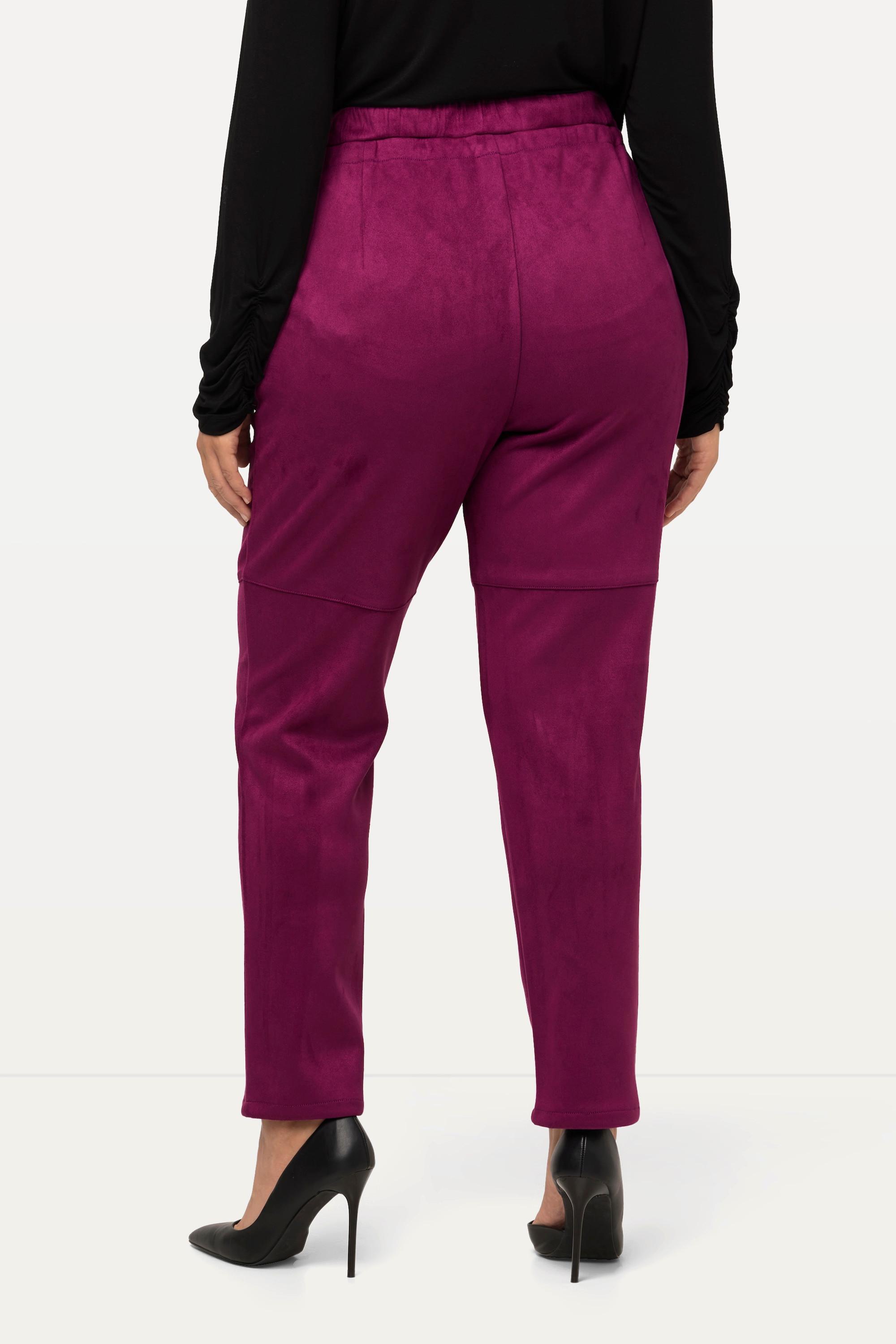 Ulla Popken  Pantaloni a 7/8 in similpelle con taglio della gamba stretto e cintura elastica 