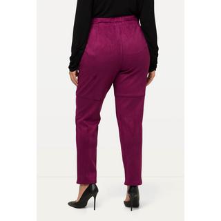 Ulla Popken  Pantaloni a 7/8 in similpelle con taglio della gamba stretto e cintura elastica 