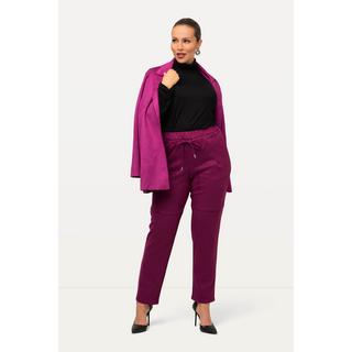 Ulla Popken  Pantaloni a 7/8 in similpelle con taglio della gamba stretto e cintura elastica 