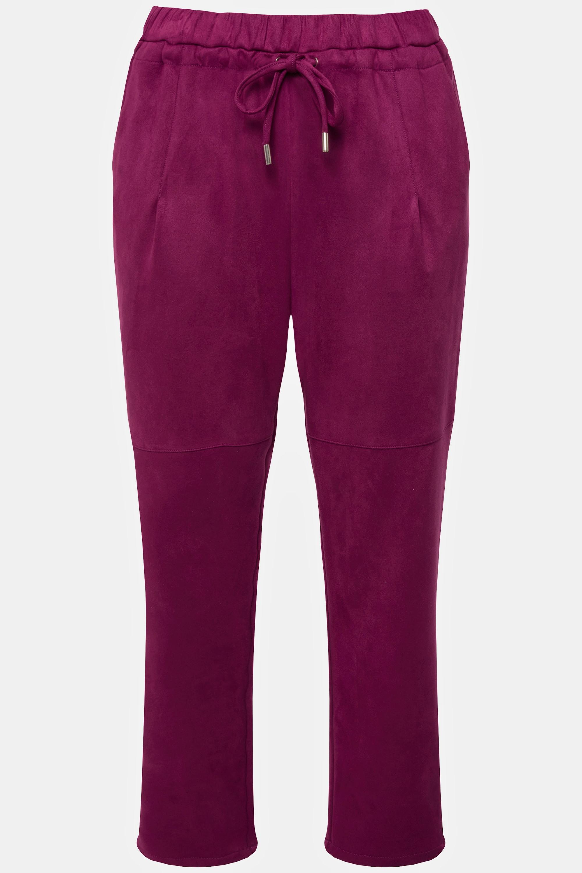 Ulla Popken  Pantaloni a 7/8 in similpelle con taglio della gamba stretto e cintura elastica 