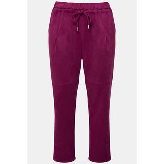 Ulla Popken  Pantaloni a 7/8 in similpelle con taglio della gamba stretto e cintura elastica 