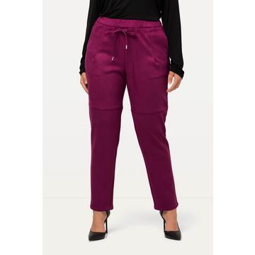 Pantaloni a 7/8 in similpelle con taglio della gamba stretto e cintura elastica