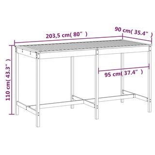 VidaXL tavolo da giardino Legno di pino  