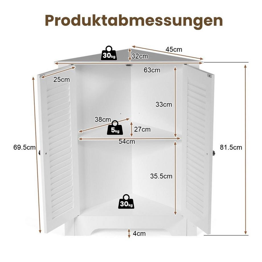 Northix Mobile angolare con ripiano regolabile  