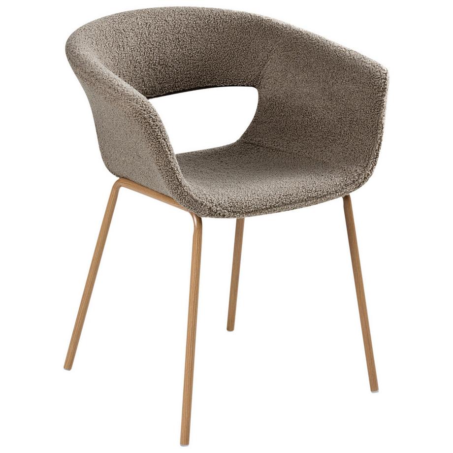 Beliani Esszimmerstuhl 2er Set aus Bouclé  ELMA  