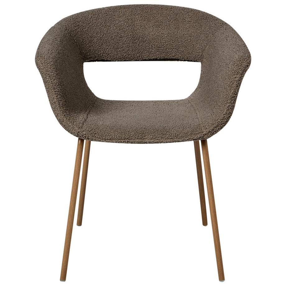 Beliani Esszimmerstuhl 2er Set aus Bouclé  ELMA  