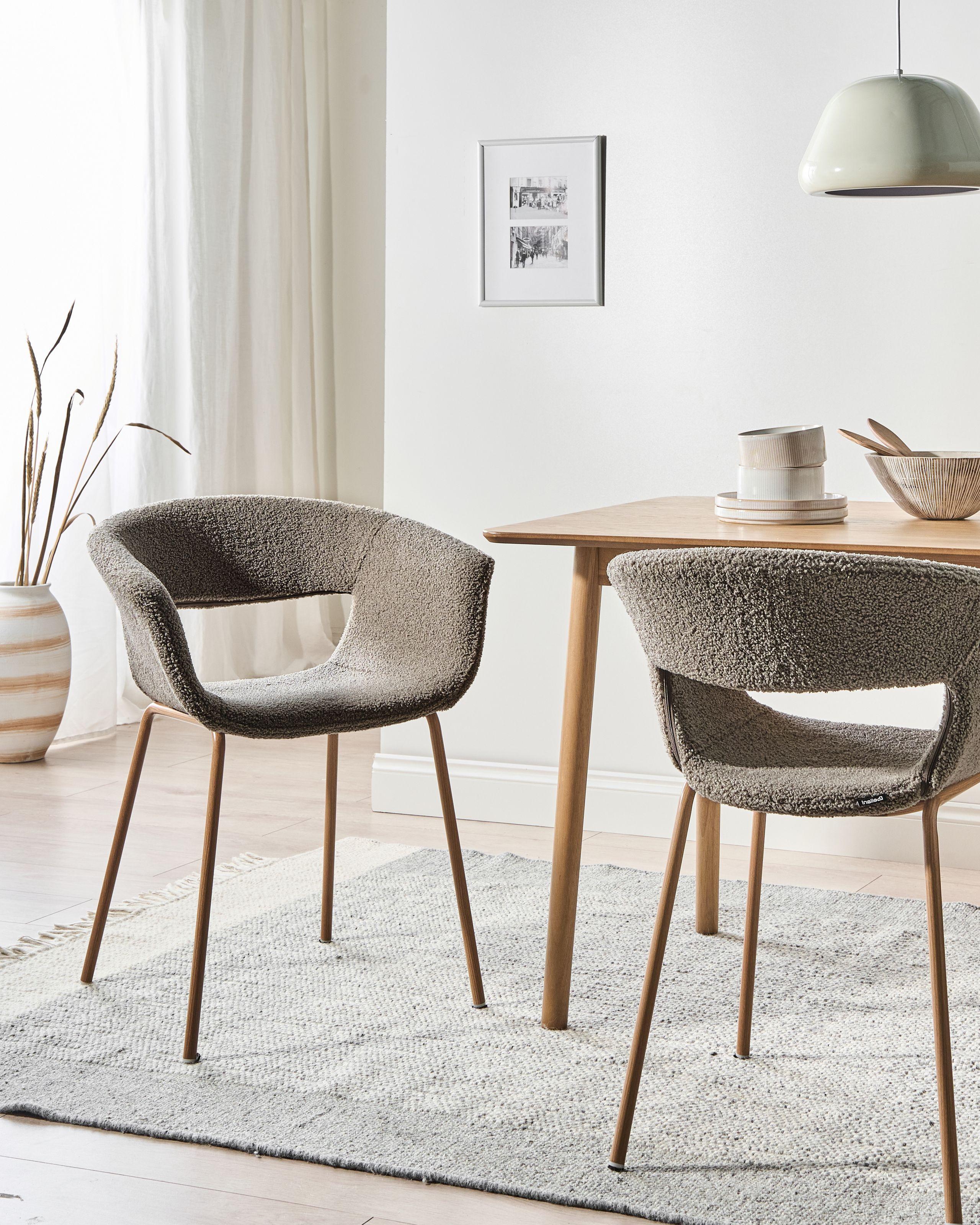 Beliani Set di 2 sedie da pranzo en Bouclé Scandinavo ELMA  