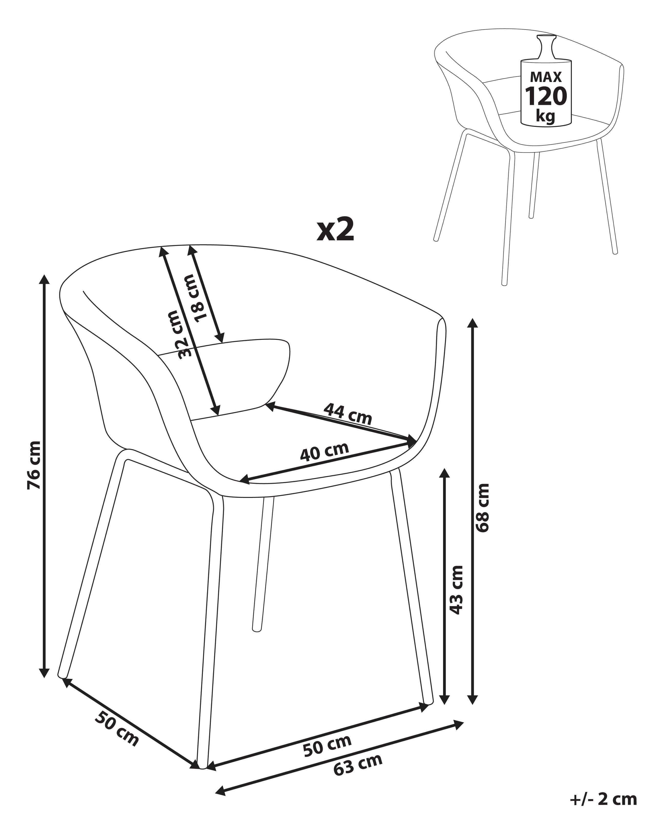Beliani Set di 2 sedie da pranzo en Bouclé Scandinavo ELMA  