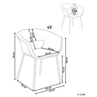 Beliani Set di 2 sedie da pranzo en Bouclé Scandinavo ELMA  