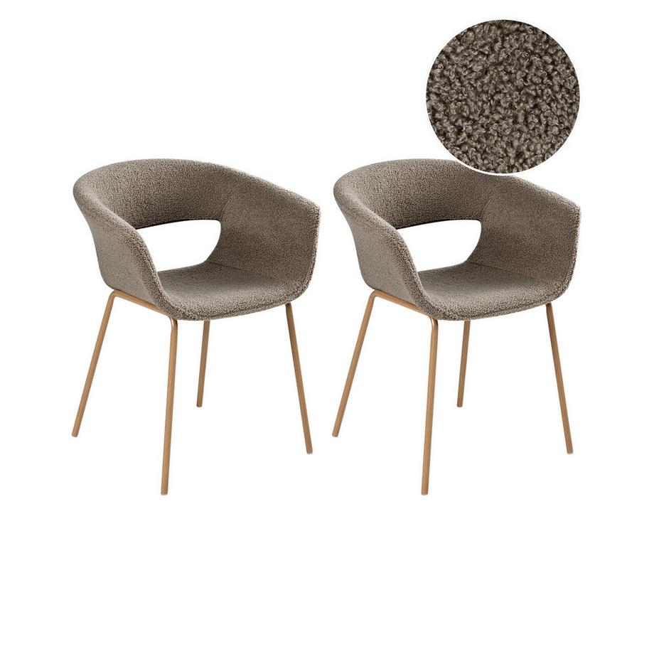 Esszimmerstuhl 2er Set aus Bouclé  ELMA
