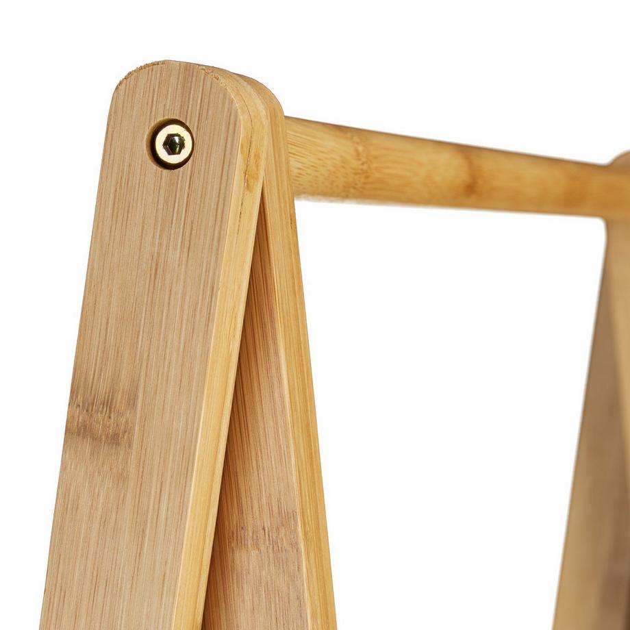 B2X  Portant à vêtements en bambou avec 2 étagères 