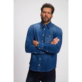 JP1880  Chemise en jean à manches longues et col à pointes boutonnées - coupe Modern Basic Fit 