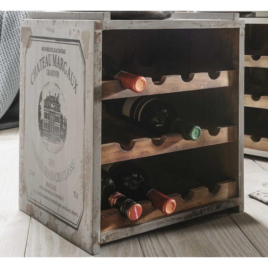 mutoni home Casier à vin Château Margaux gris (12 bouteilles)  