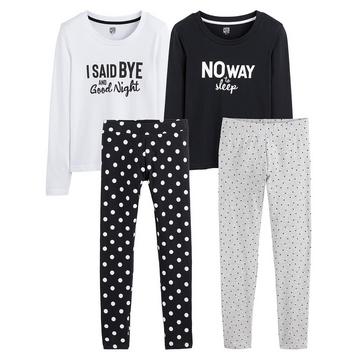 Lot de 2 pyjamas à message et à pois