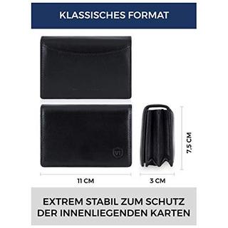 Only-bags.store  Visitenkartenetui Leder mit RFID-Schutz - Platz für 50 Visitenkarten - 6 Fächer - 