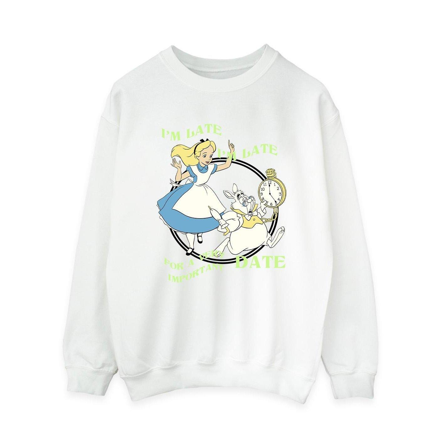 Disney  Alice In Wonderland I'm Late Sweatshirt 