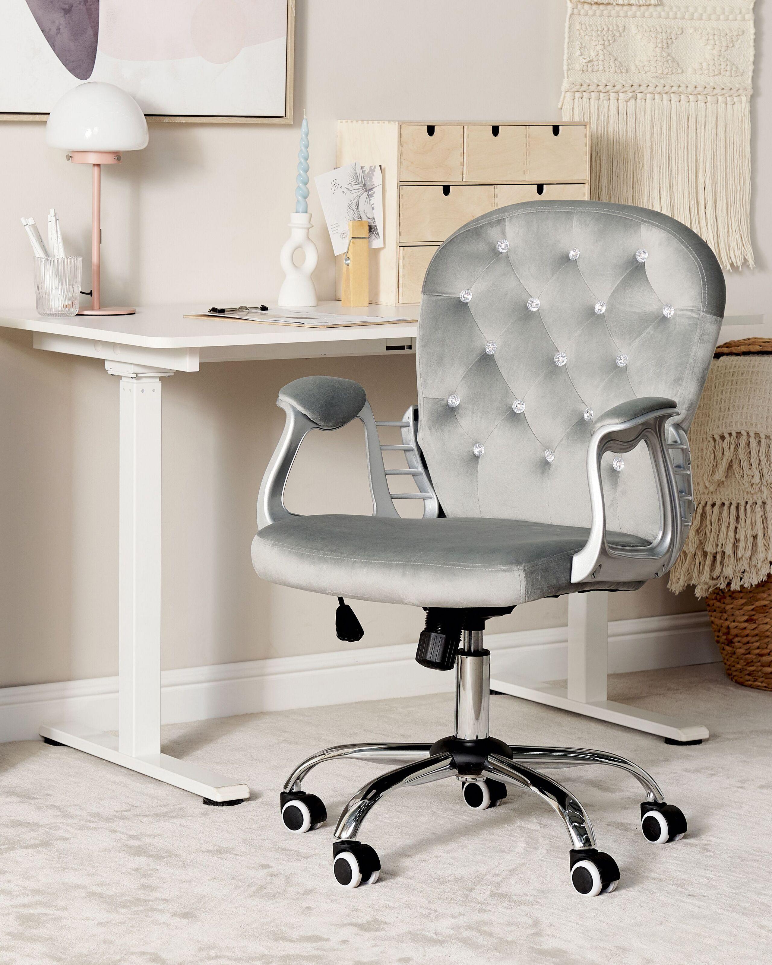 Beliani Chaise de bureau en Velours Glamour PRINCESS  