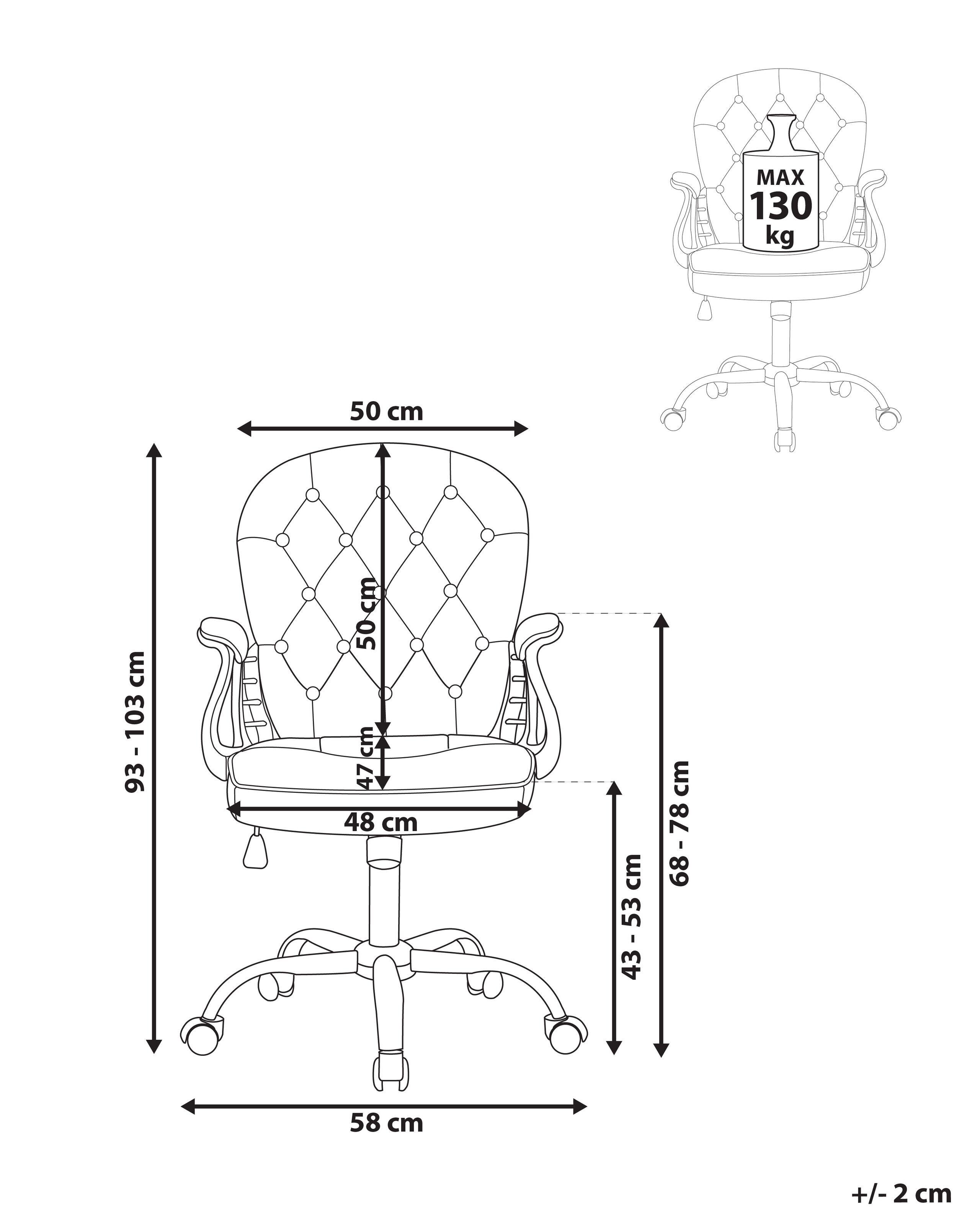 Beliani Chaise de bureau en Velours Glamour PRINCESS  