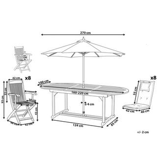 Beliani Essgruppe für 8 Personen aus Akazienholz Klassisch MAUI  