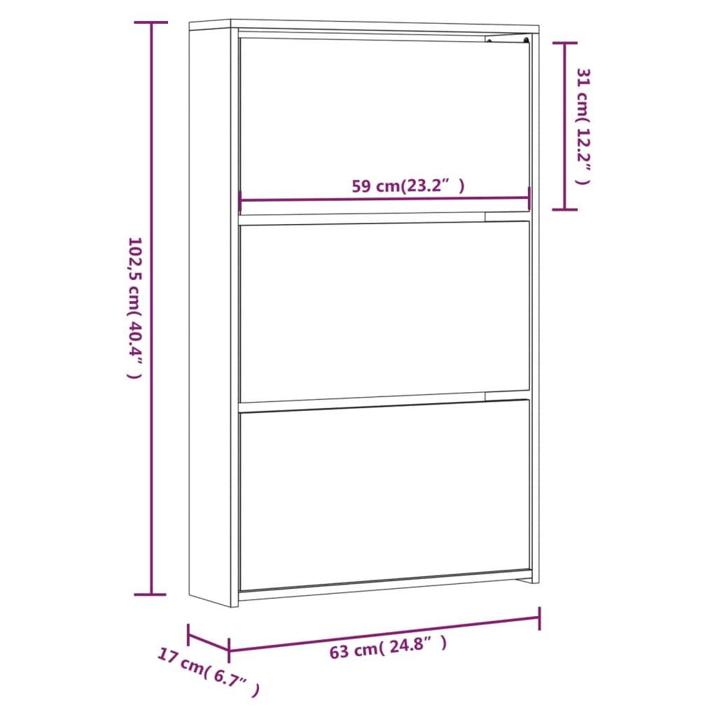 VidaXL Armoire à chaussures bois d'ingénierie  