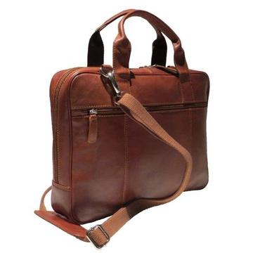 Sacoche pour ordinateur portable pleine peau de vache 41 cm cognac