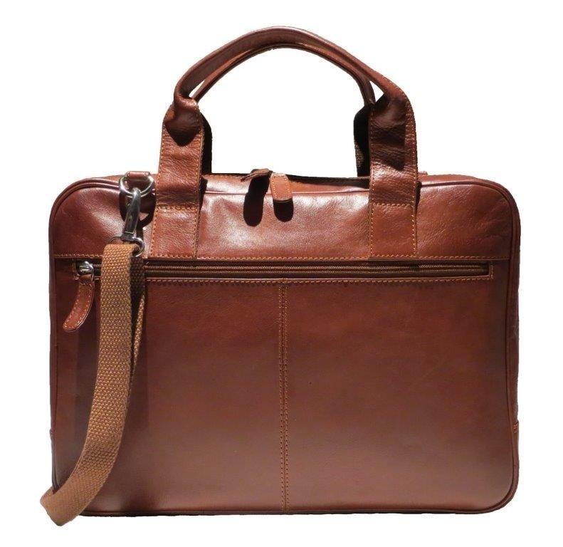Dermata Lederwaren Laptop-Tasche aus weichem Nappa Rindleder 40 cm  