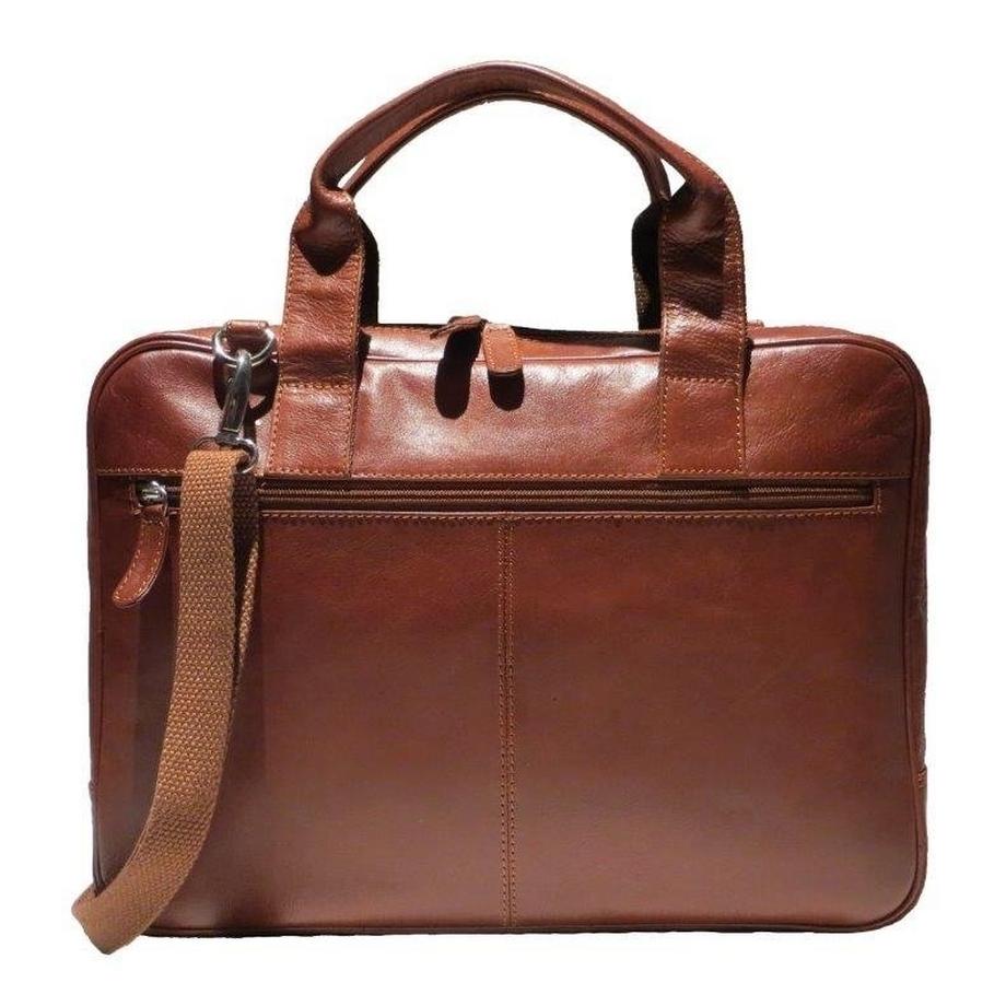 Dermata Lederwaren Sacoche pour ordinateur portable en cuir de vachette Nappa souple 40 cm  