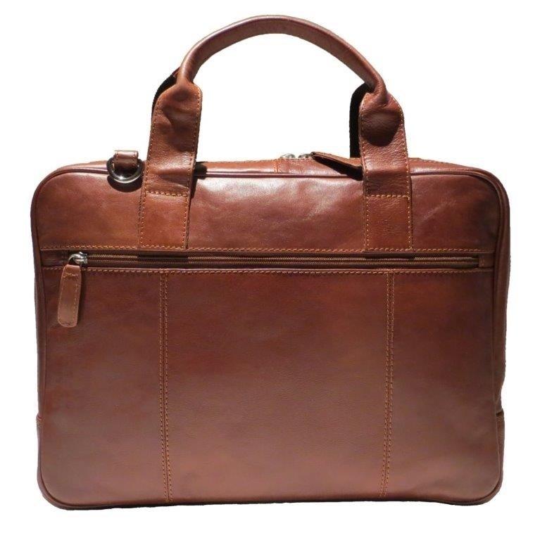 Dermata Lederwaren Laptop-Tasche aus weichem Nappa Rindleder 40 cm  