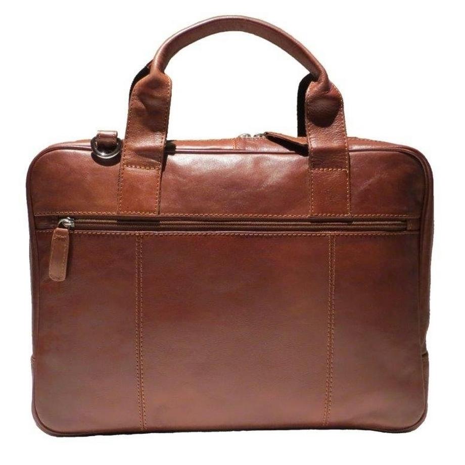 Dermata Lederwaren Sacoche pour ordinateur portable en cuir de vachette Nappa souple 40 cm  