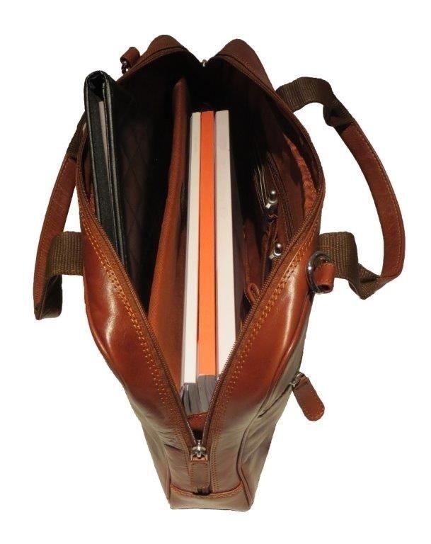 Dermata Lederwaren Borsa per laptop in morbida pelle bovina Nappa 40 cm  