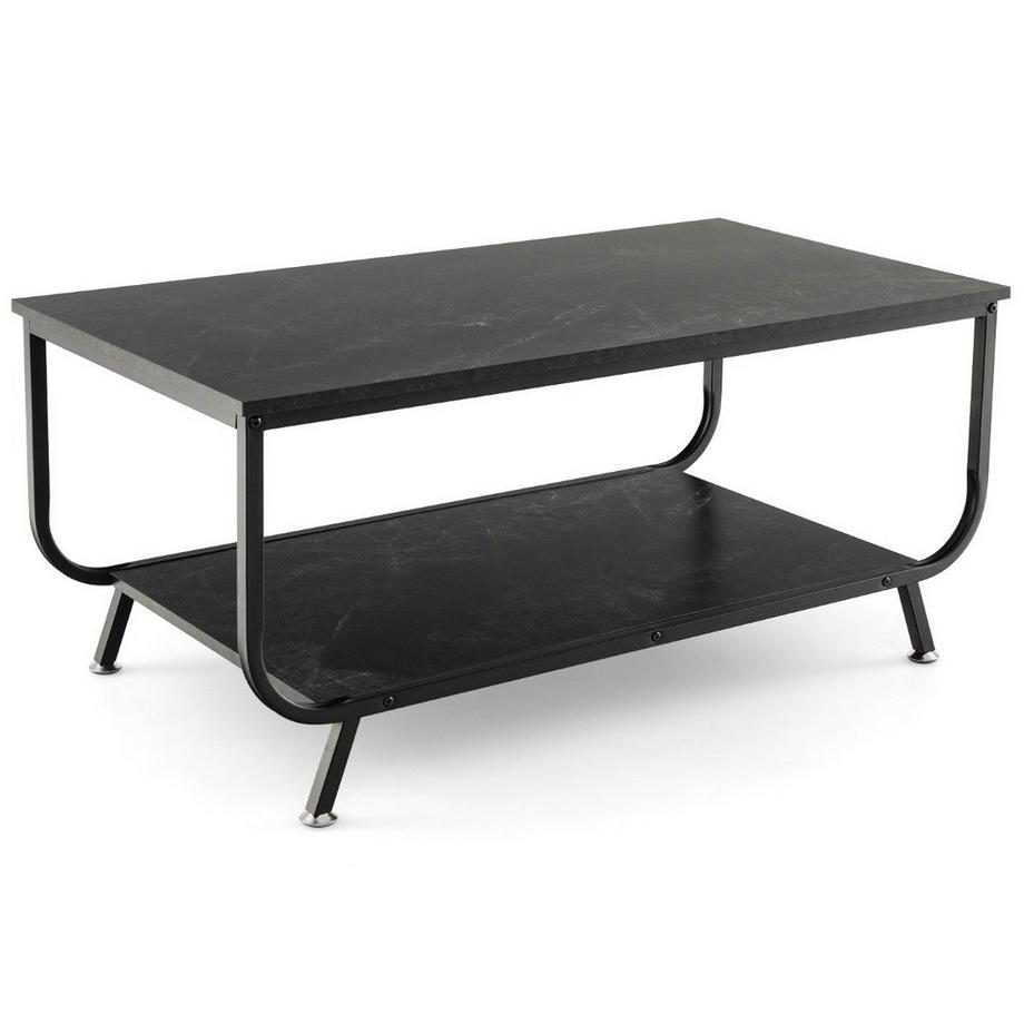 Marmor Couchtisch Rechteckiger Couchtisch mit 2 Ebenen