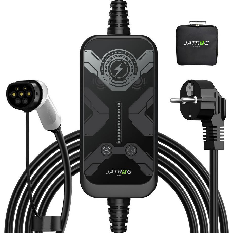 JATRHG EV Ladegerät 7M 3.6KW-1.5KW 16A|13A|10A|8A Typ 2 Ladestation für Elektroautos, tragbares Schnellladegerät für Elektroautos, einphasig.