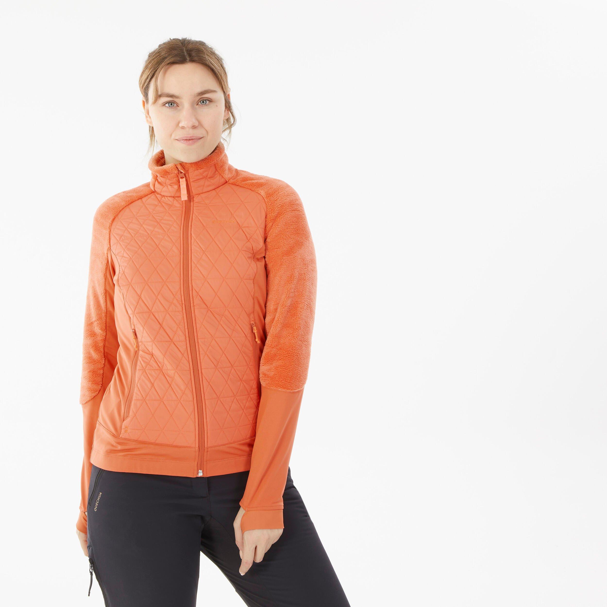 Image of Fleecejacke Warm Hybrid Winterwandern - Sh900 Mountain Damen Orange Bunt S