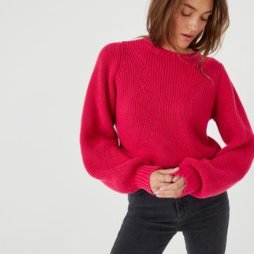 Pull col rond en grosse maille