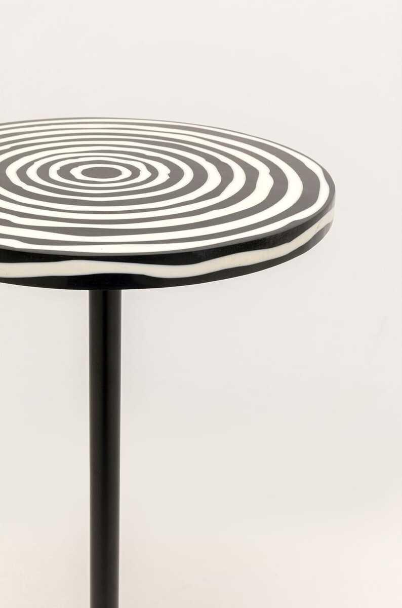 KARE Design Table d&#039;appoint Domero Swirl ronde 25  