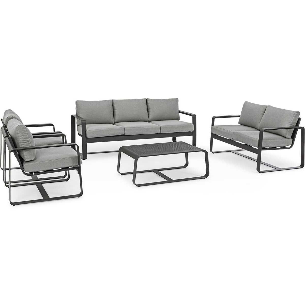 mutoni Jardin Canapé 2 places Merrigan avec coussins anthracite  