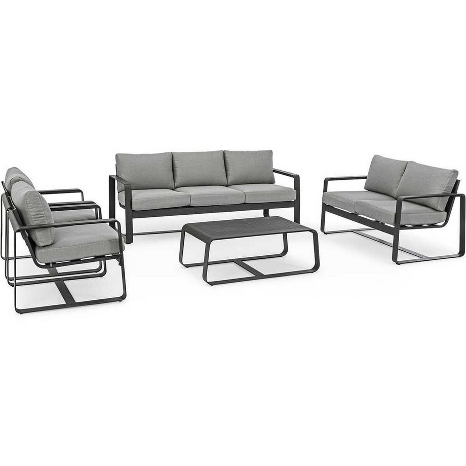 mutoni Jardin Canapé 2 places Merrigan avec coussins anthracite  